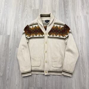 Pendleton Callister Cotton Cardigan Sweater Men's Extra Large XL Aztec Shawl